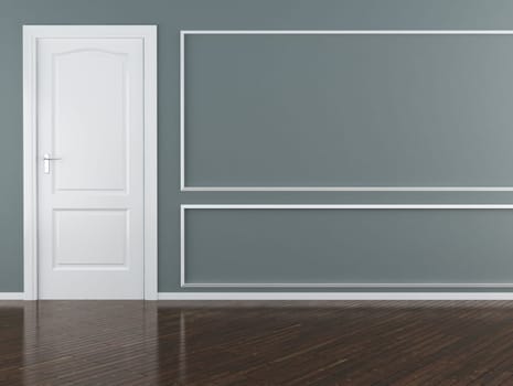 Classic interior (3D render) -  Empty room