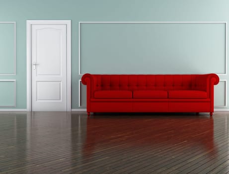 Classic interior (3D render) -  The Red Couch