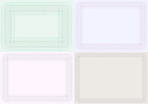Set of Blank Certificate Backgrounds in Different Colors