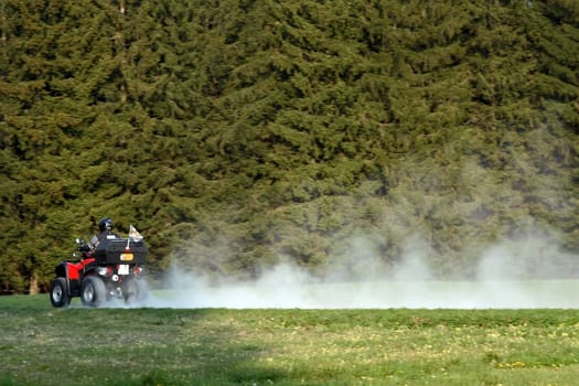Speedy ride on the quad bike