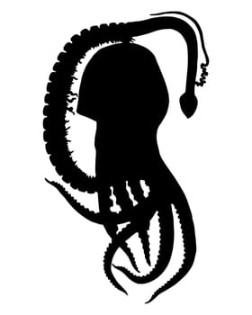 Hole Octopus Silhouette
