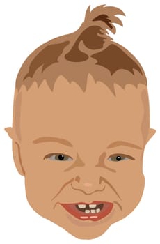 cute laughing baby head vector illustration isolated