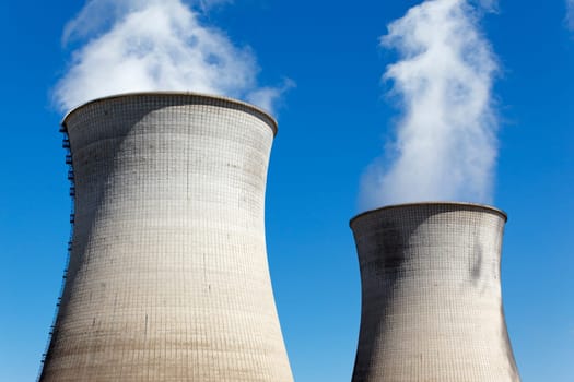 two big chimneys