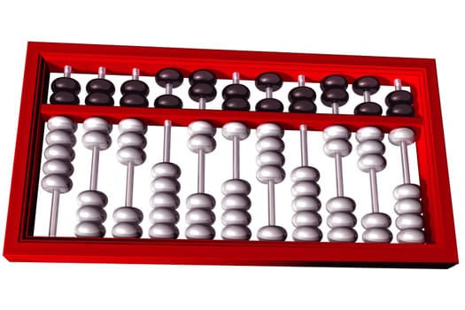 Isolated illustration of a traditional mathematical abacus