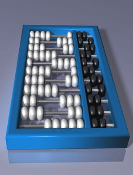 Illustration of an authentic abacus on a shiny surface
