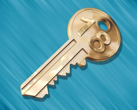 Illustration of a golden key for an 18 year old