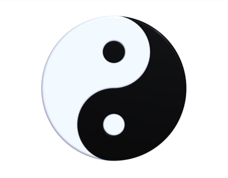 Yin-yang symbol isolated on white, 3d render