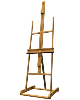 Isolated illustration of a wooden artist easel