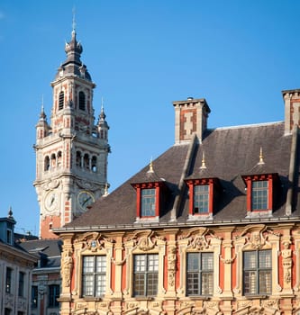 Belfry on the main square of Lille, France