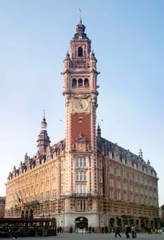 Beffroi et façades d&#039 immeubles du centre ville de Lille