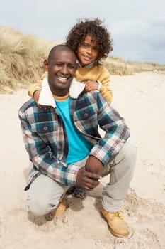 Romantic Young Couple On Winter Beach