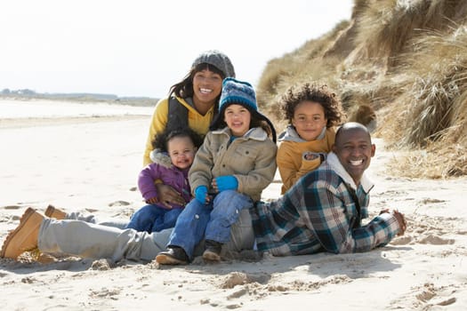 Black Family on a beach