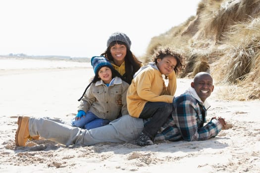 Black Family on a beach