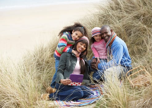 Black Family on a beach