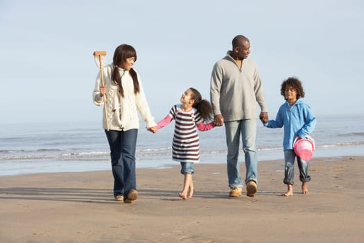 Black Family on a beach