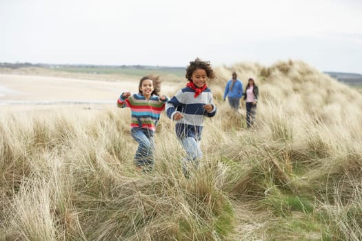 Black Family on a beach