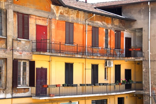Typical houses in the old quarter Milan