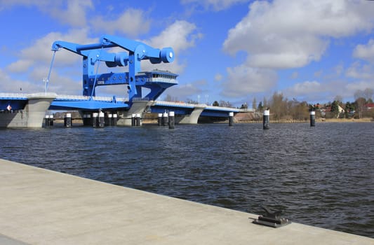 Peene Bridge over the Peenestrom near Wolgast,Usedom Island,Mecklenburg-Western Pomerania