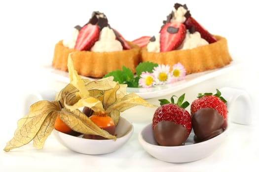 glazed fruits in white appetizers
