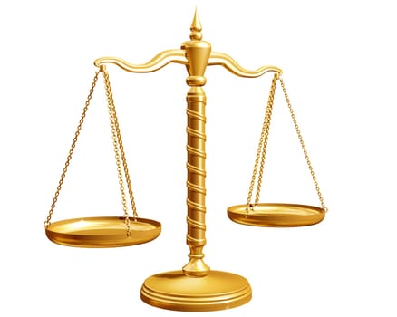Ornate weighing scales isolated on a white background