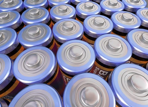 Illustration of an army of batteries ready to march on Toyland