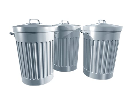 Illustration of a traditional trashcans