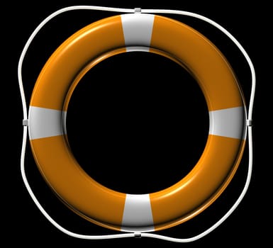 Illustration of a lifebuoy isolated on black
