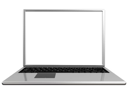 Isolated illustration of a laptop with a useful blank screen