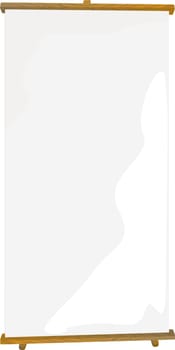 Blank presentation roll-up banner against white background