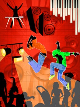 Dance party layout, abstract art