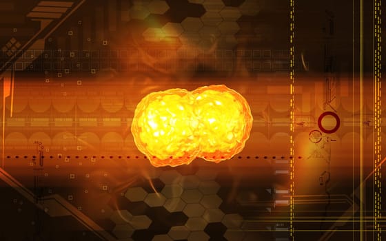 Digital illustration of polio virus in colour background