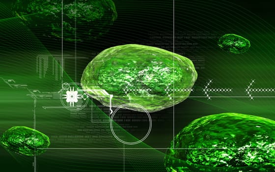 Digital illustration of pox virus in colour background