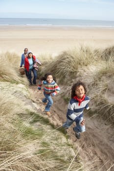 Black Family on a beach