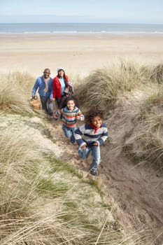 Black Family on a beach