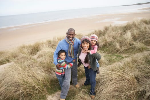 Black Family on a beach