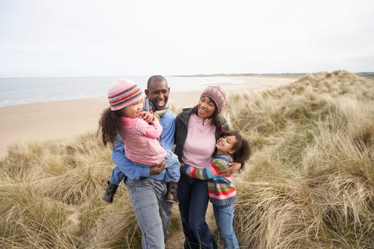 Black Family on a beach