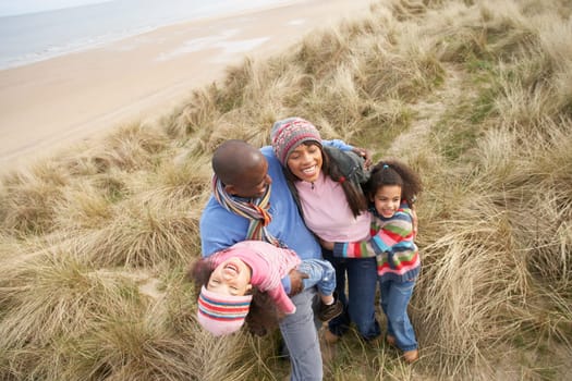 Black Family on a beach