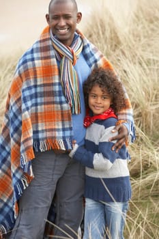 Black Family on a beach