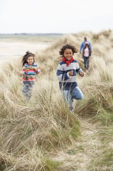 Black Family on a beach