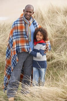 Black Family on a beach