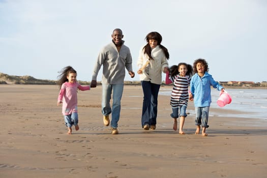 Black Family on a beach