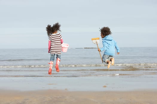 Black Family on a beach