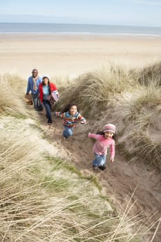 Black Family on a beach