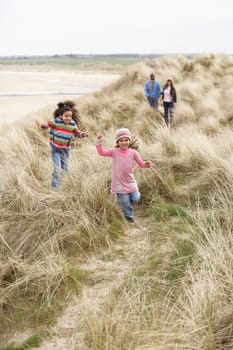 Black Family on a beach