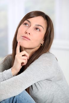 Closeup of woman with thoughtful look