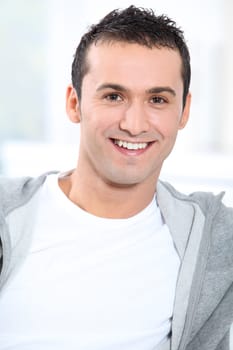 Closeup of smiling young man