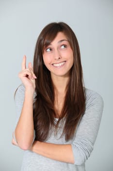 Young woman with brillant idea