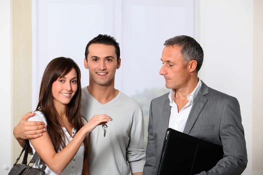 Young couple buying new home