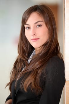 Closeup of beautiful young businesswoman