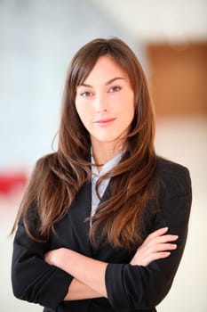 Closeup of beautiful young businesswoman